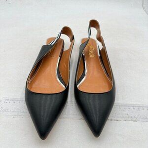 FOWT Women Sexy Pointed Toe Flat Pumps No Heel Comfy Slip on Slingbacks Black